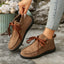 Lace-up Suede Sneakers for Women with Thick Sole