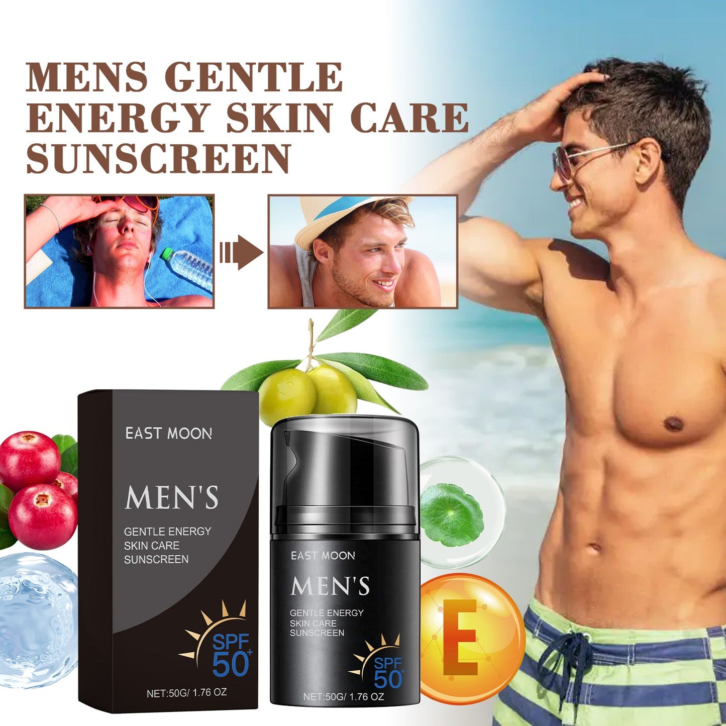 Crème solaire premium pour hommes pour protection UV en extérieur