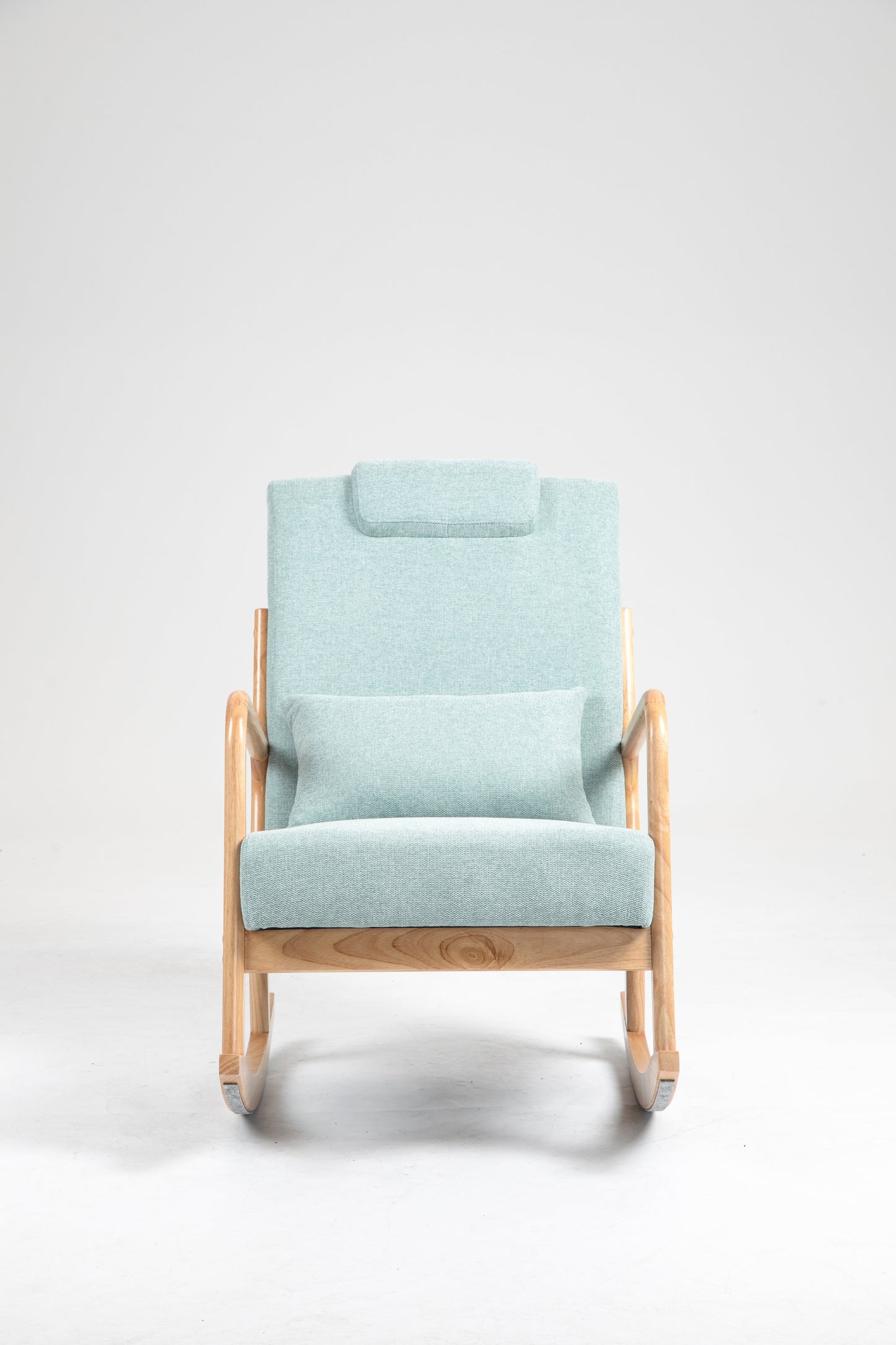 Premium Upholstered Rocking Chair with Lumbar Pillow
