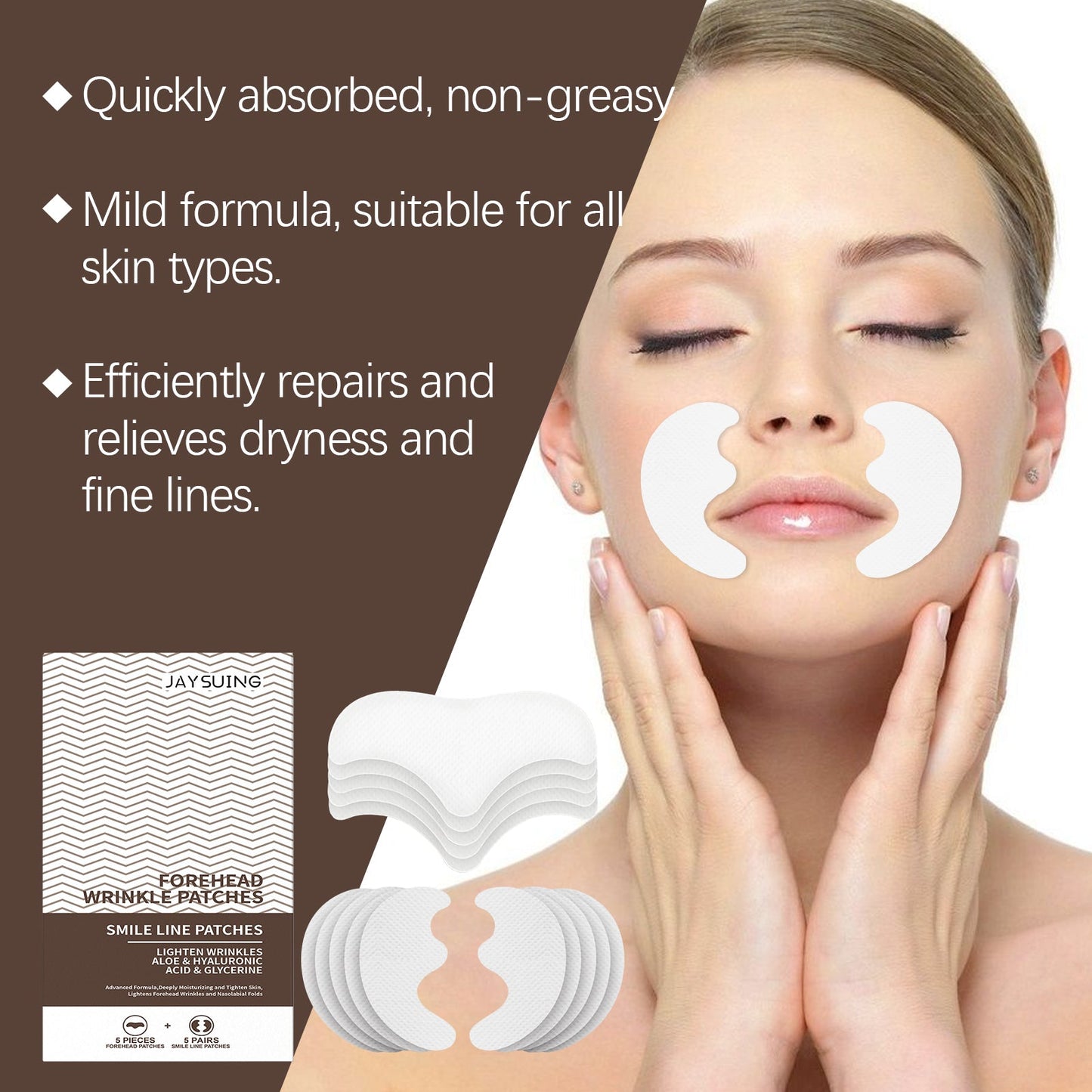 Forehead Smile Patch For Reducing Facial Wrinkles And Firming Skin Care Patch - Korvel