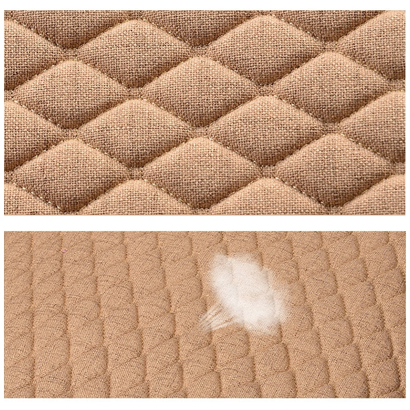 Flax Car Seat Cover Four Seasons Front Rear Linen Fabric Cushion Breathable Protector Mat Pad Auto accessories Universal Size - Korvel