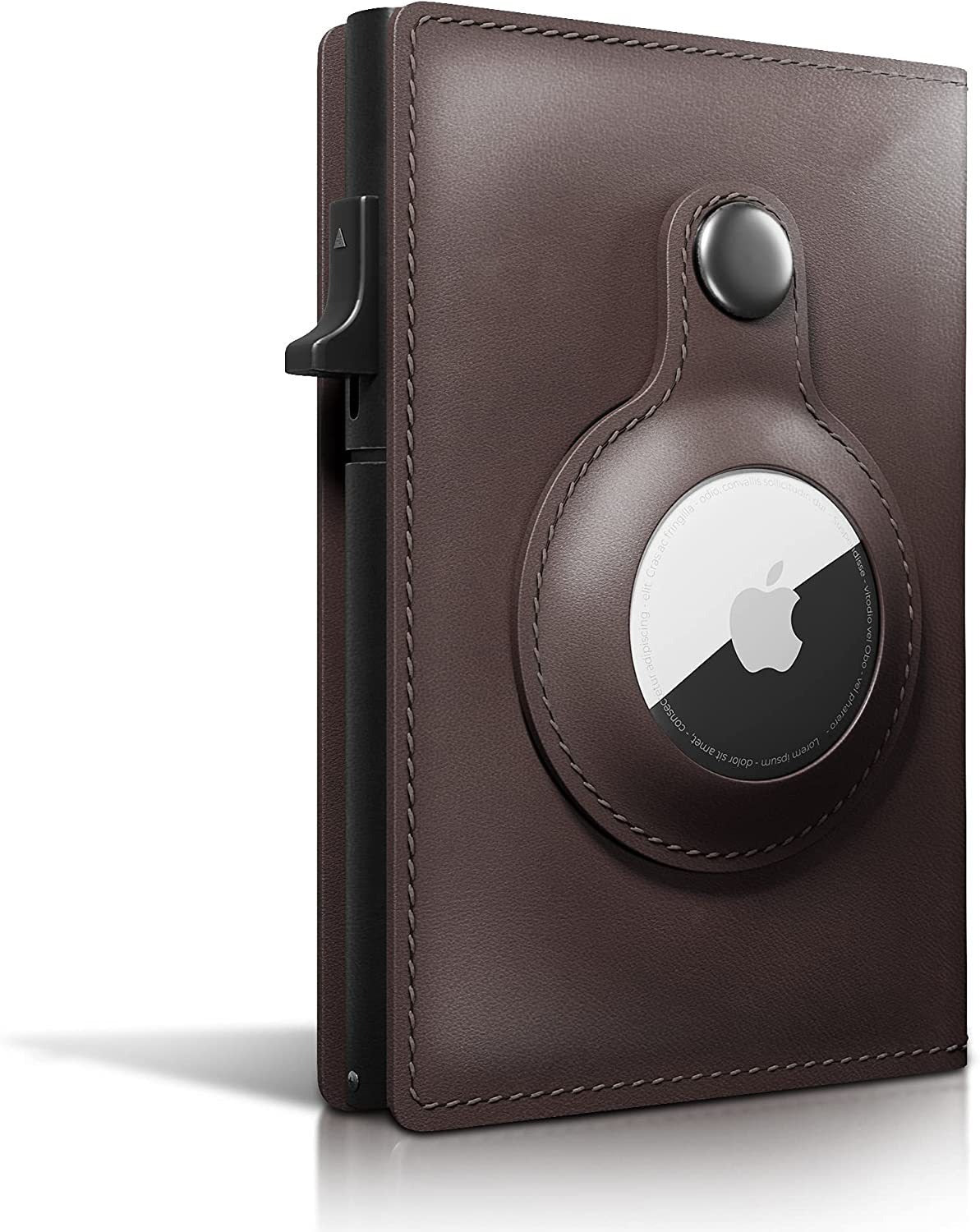 Airtag metal card holder genuine leather and aluminum alloy card holder - Korvel
