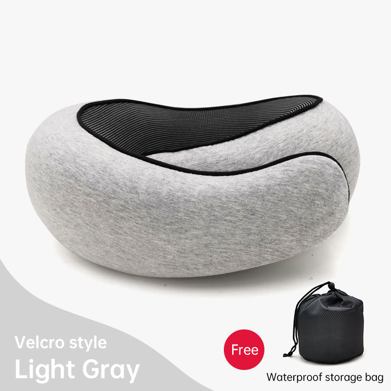 Memory Foam Neck Travel Pillow: Soft, 360° Head Support, for Home, Plane & Car - Korvel