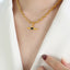 Collier Pendentif en Verre en Acier Inoxydable Élégant