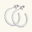 Boucles d'oreilles C-Hoop en argent sterling 925 avec moissanite incrusté
