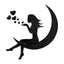 Moon Girl Mirror Sticker 1mm Acrylic 3D Wall Decal for Room and Bedroom Decorations - Korvel