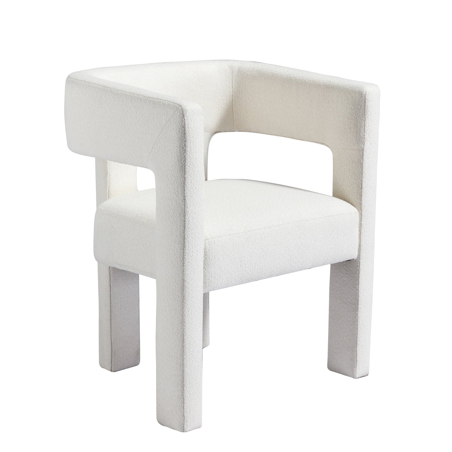 Beige Contemporary Fabric Upholstered Accent Chair