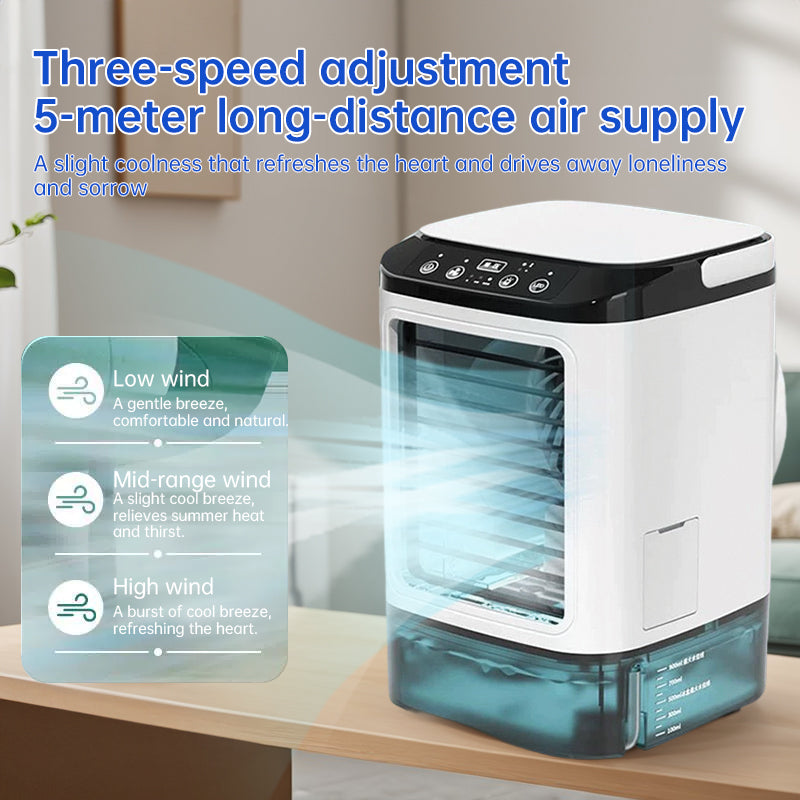 3-speed Portable Mini Air Cooler (900ML Tank) - Fan & Humidifier. For bedroom/office. - Korvel