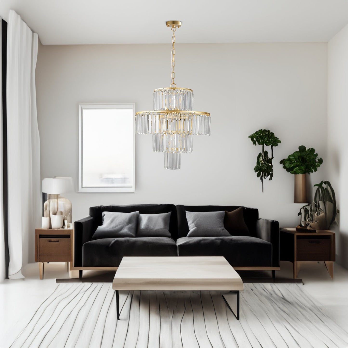 Luxury Crystal Chandelier Modern Chandeliers Lights Fixture Hanging Pendant Light Fixture for Dining Room Bedroom Living Room - Korvel