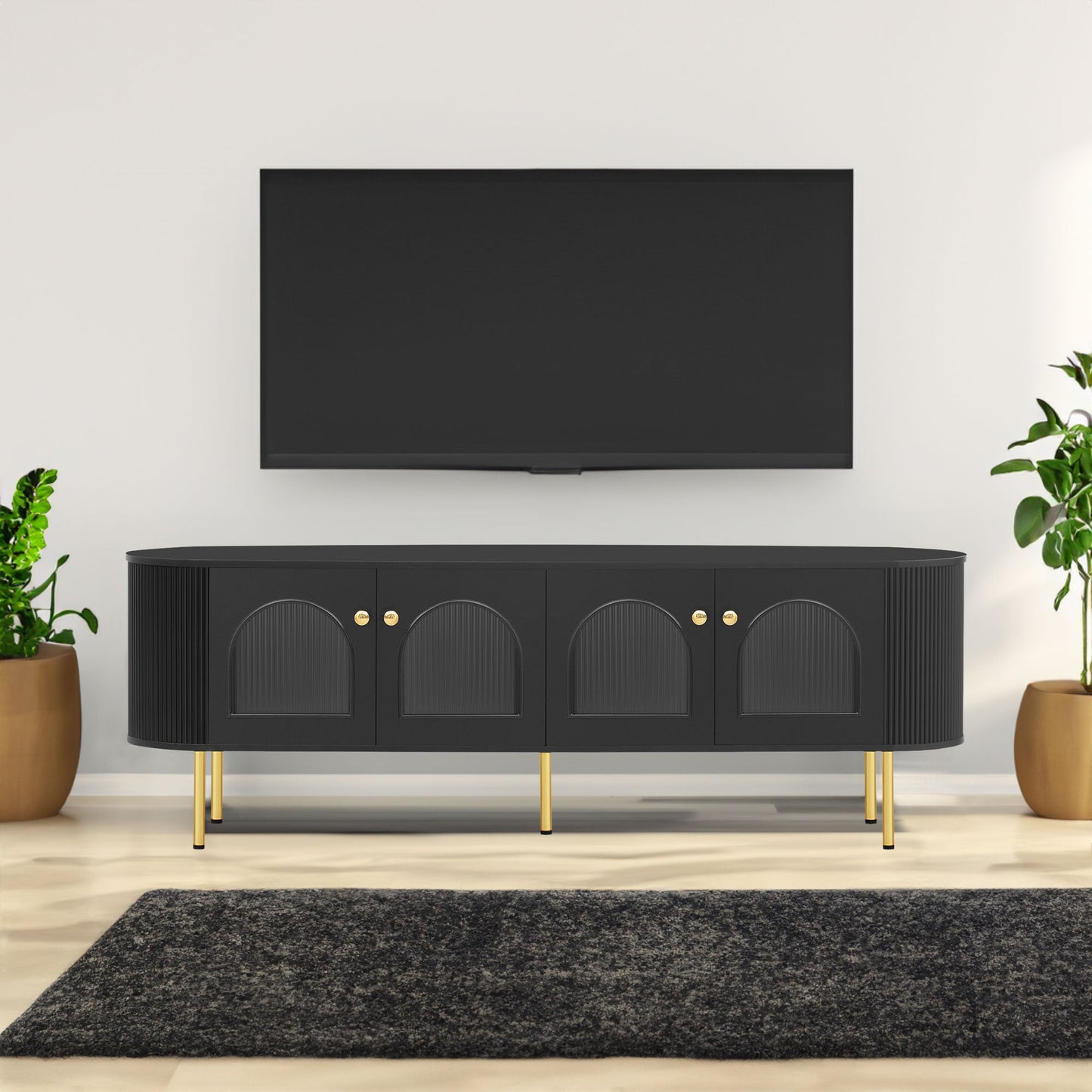 Soporte de TV Moderno U-Can para TVs de hasta 80 Pulgadas - Negro
