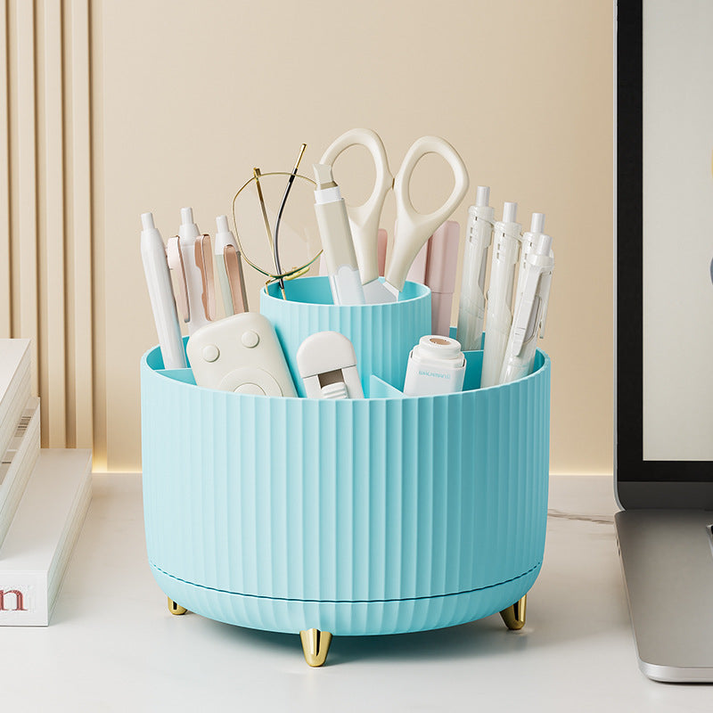 Home desktop rotatable dustproof large capacity pen holder storage box bathroom cosmetics sundries storage box - Korvel