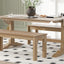 TREXM 3-piece retro dining table, rectangular stand table, and 2 4-person wooden stools (made of natural wood) - Korvel