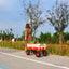 Outdoor Wagon All Terrain Pulling w/Wood Railing Air Tires Children Kid Garden（Red） - Korvel