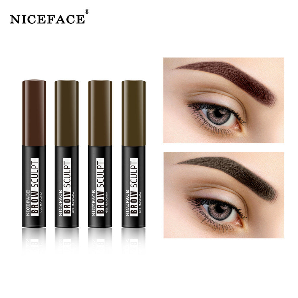 NICEFACE New 4 Color Eyebrow Dyeing Cream Slim Brush Head Waterproof/Anti-Sweat Eyebrow Dyeing Liquid Long Lasting Makeup Without Smudging - Korvel