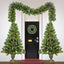 Christmas Tree Artificial Christmas 4-piece Set, including flower wreath, flower wreath, and 2 entrance trees, with LED lights - Korvel