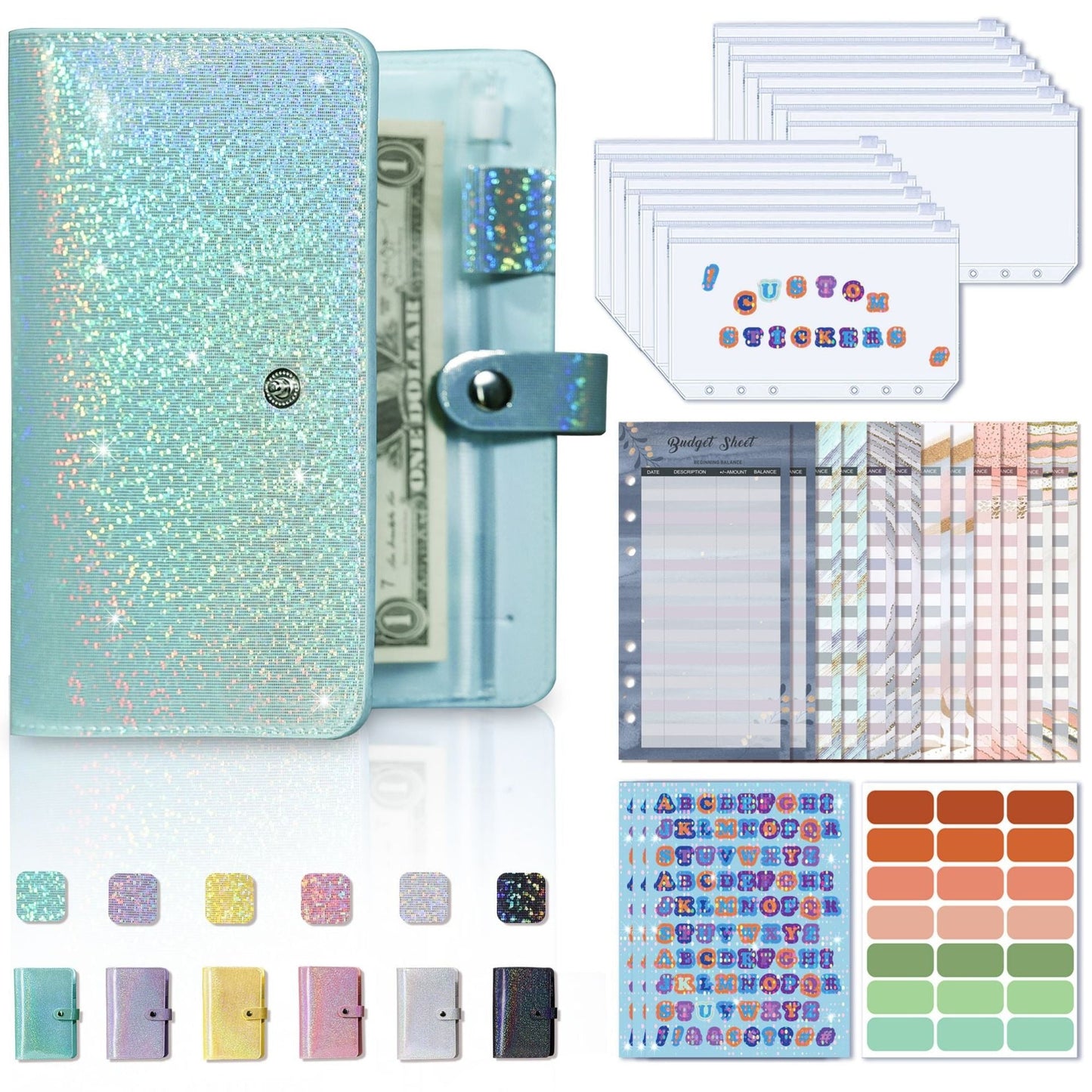 Full of Stars A6 Loose-Leaf Bookkeeping Notebook Creative Cash Budget Financial Planning Manual Account Book - Korvel