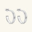 925 Sterling Silver Inlaid Moissanite C-Hoop Earrings - Korvel