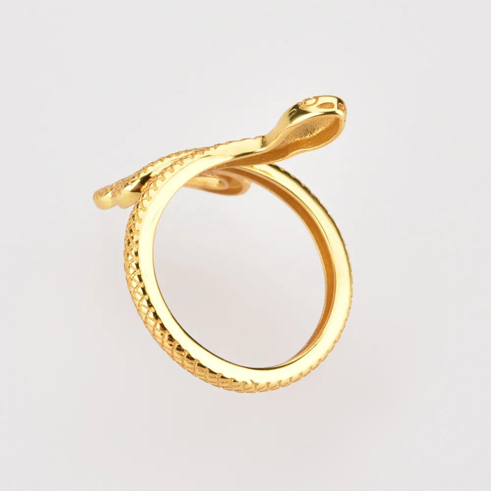 Bague en argent sterling 925 en forme de serpent
