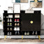 U-Can Modern Wooden Shoe Cabinet with Doors - 11-Tier Organizer