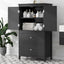 Armoire de rangement de salle de bain noire élégante avec étagère réglable