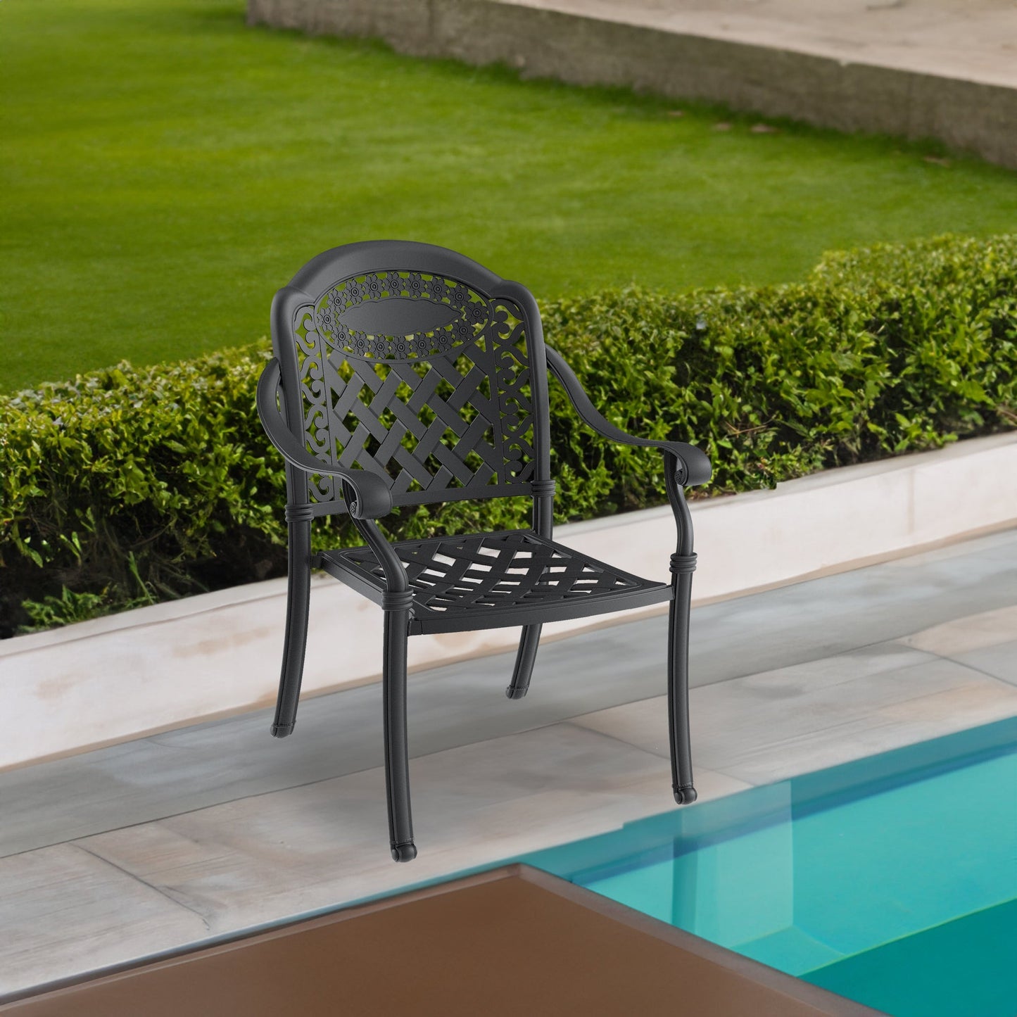 (Cushions In Random Colors)5-Piece Set Of Cast Aluminum Patio Furniture With Cushions - Korvel