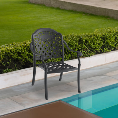 (Cushions In Random Colors)5-Piece Set Of Cast Aluminum Patio Furniture With Cushions - Korvel