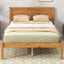Platform Bed Frame with Headboard, Wood Slat Support No Box Spring Needed Full  Oak - Korvel