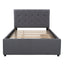 Linen Upholstered Platform Bed With Headboard and Two Drawers Full - Korvel
