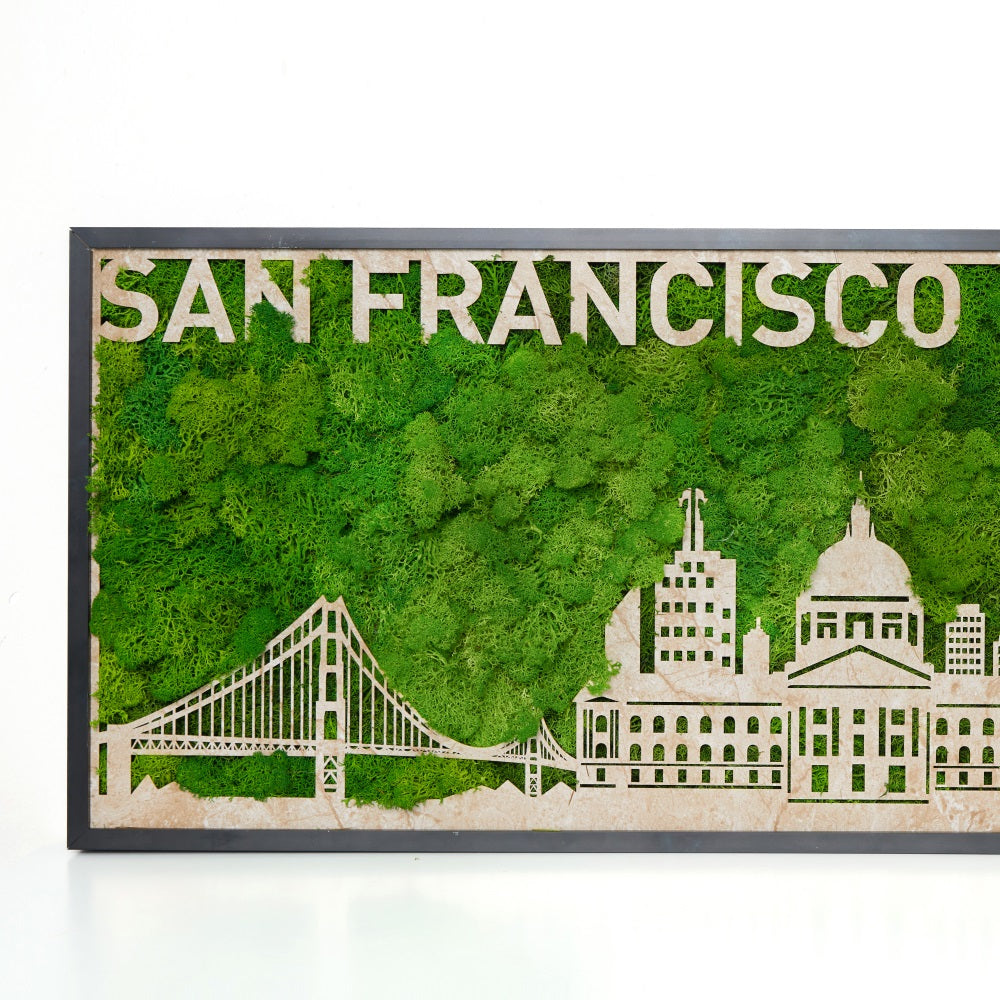 San Francisco Moss City Silhouette Metal Wall Art - Korvel