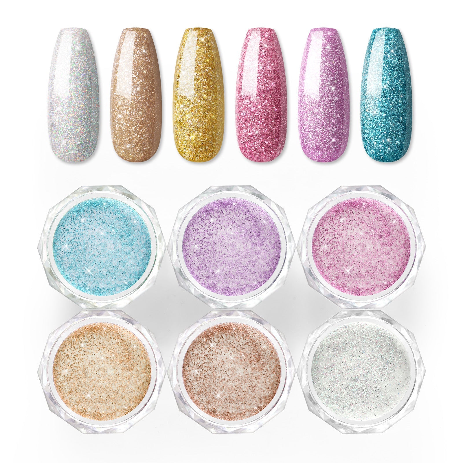 Crystal Powder Carved Pollen Coscelia Crystal Color Powder European And American Crystal Nail Extension Nail - Korvel