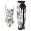 New one-piece swimsuit women's tight fitting slimming retro strap sunscreen long skirt two-piece set - Korvel