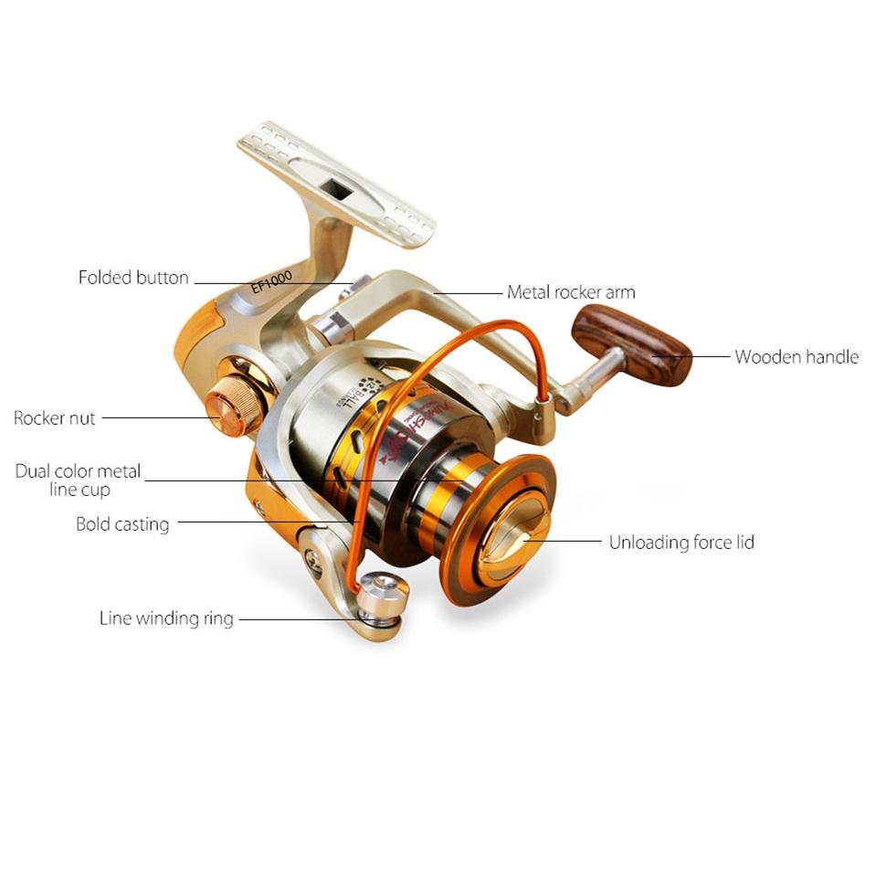 Yumoshi EF1000-7000 12BB 5.2:1 Metal Spinning Fishing Reels Fly Wheel For Fresh/ Salt Water - Korvel