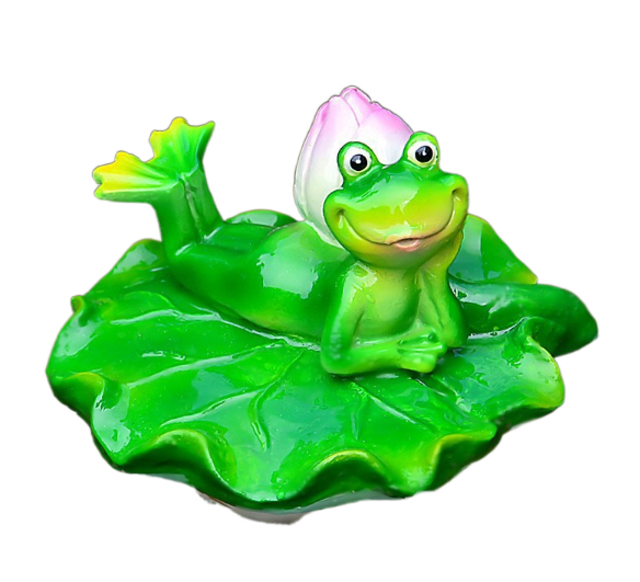 Floating Frog and Fish Pond Scenery Water Surface Decoration Water Fountain Resin - Korvel