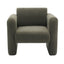 Modern style chair with sheepskin Sherpa fabric soft cushion, comfortable armchair, soft with backrest and pillow, seaweed green - Korvel