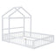 Wooden Full Size Children's Bed with Detachable Headboard and Integrated Clothes Drying Rack, White - Korvel