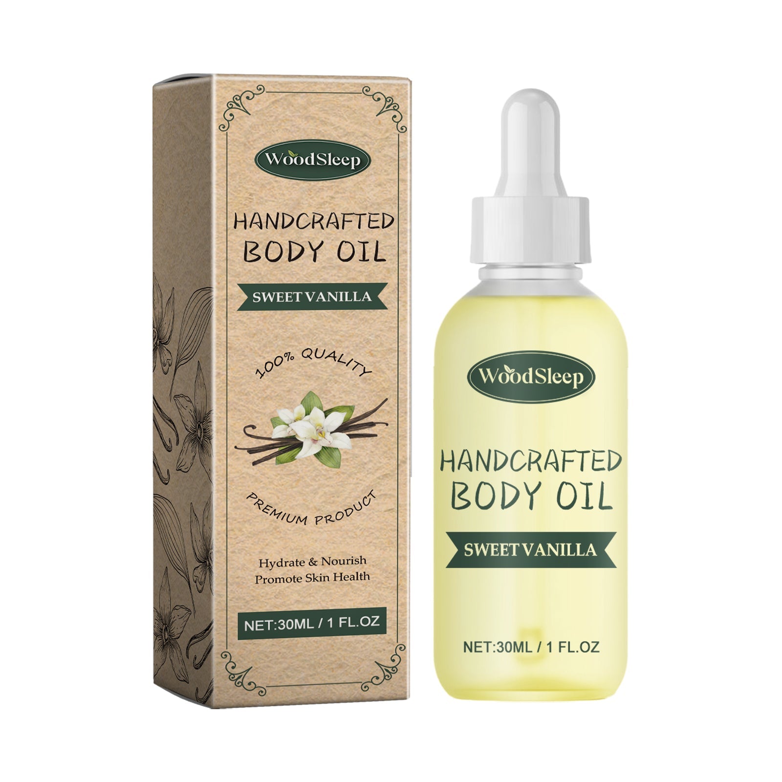 Sweet Vanilla Handcrafted Body Oil, Repair Skin Barrier To Relieve Dry Itchy Red Moist Hydrating Essence Oil - Korvel