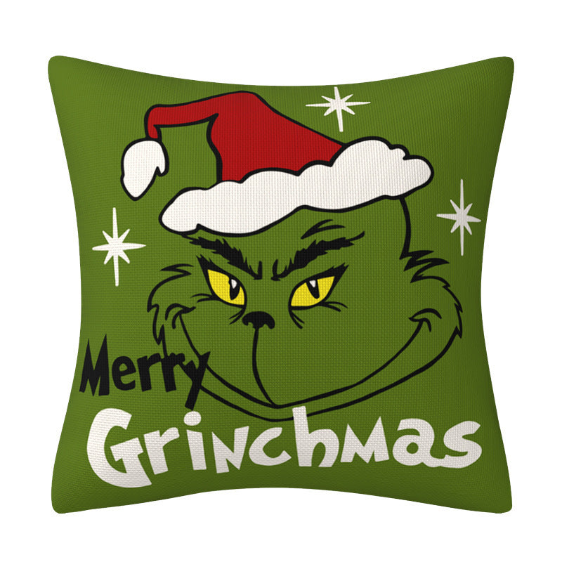 Grinch Christmas Pillow Cover Amazon Home Christmas Decoration Cushion Sofa Pillowcase - Korvel