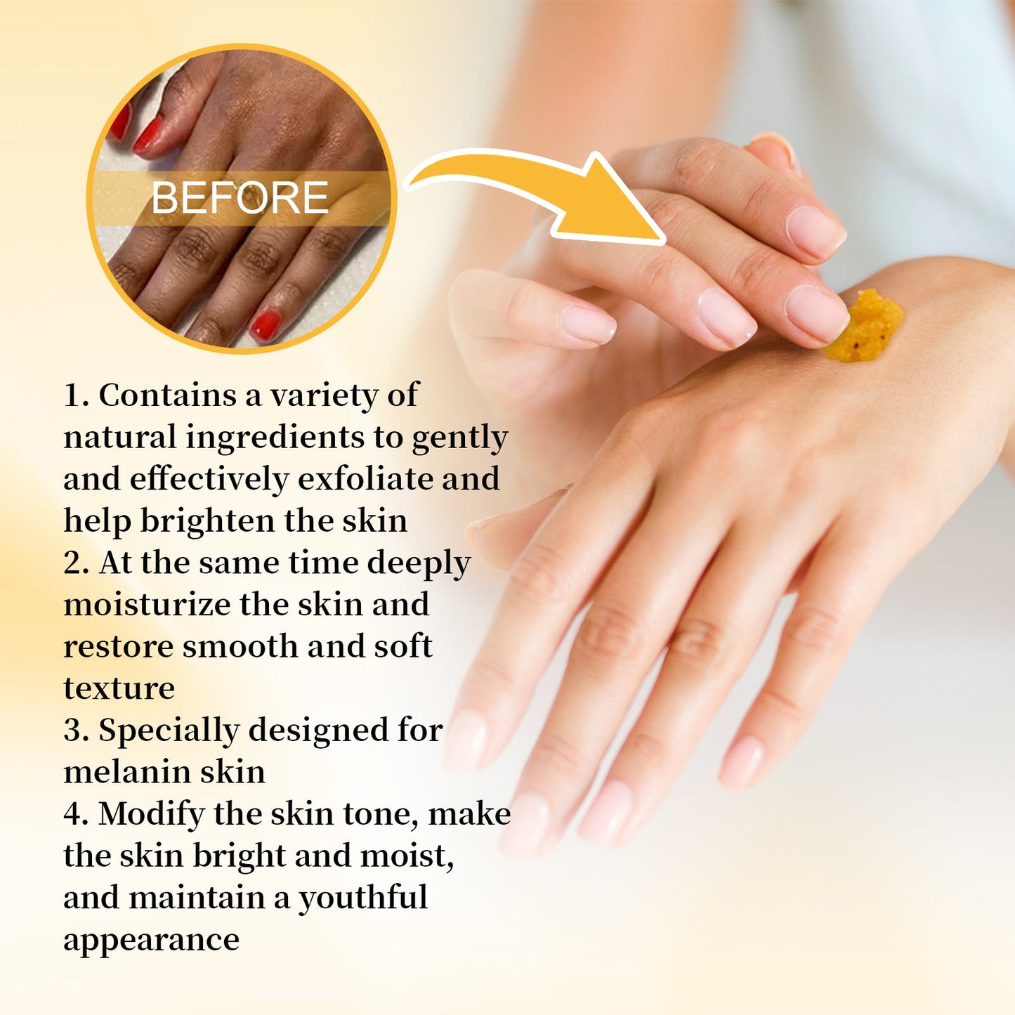 Turmeric Body Scrub Cleanses Skin Exfoliating Melanin Whitening Moisturizing Skin Scrub - Korvel