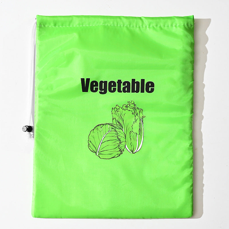 Insulated bag for keeping fresh: reusable storage organizer for bananas, lettuce and vegetables (drawstring closure) - Korvel