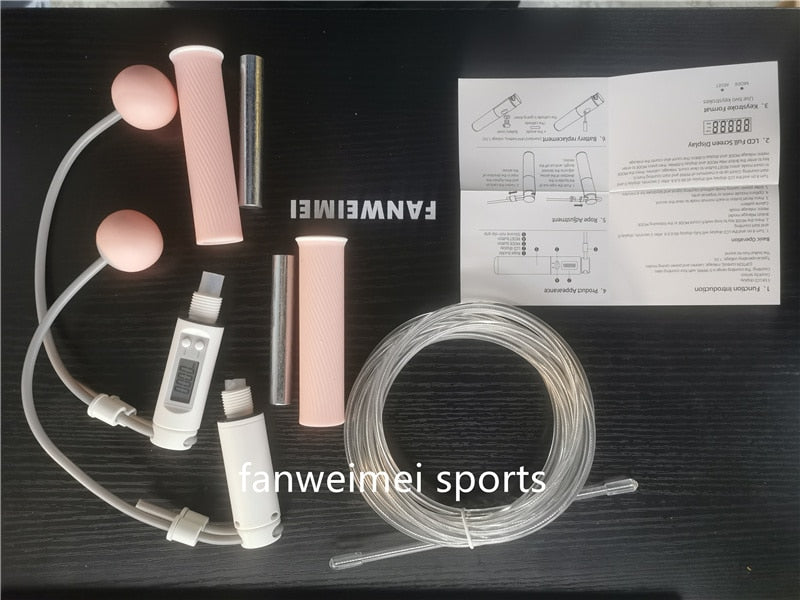 Valentine DAY women lady girl dual use home jump skipping rope Wireless with counter digital smart  keep fit crossfit weighted - Korvel