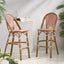 Wicker Bar Stool with Aluminum Frame - Set of 2