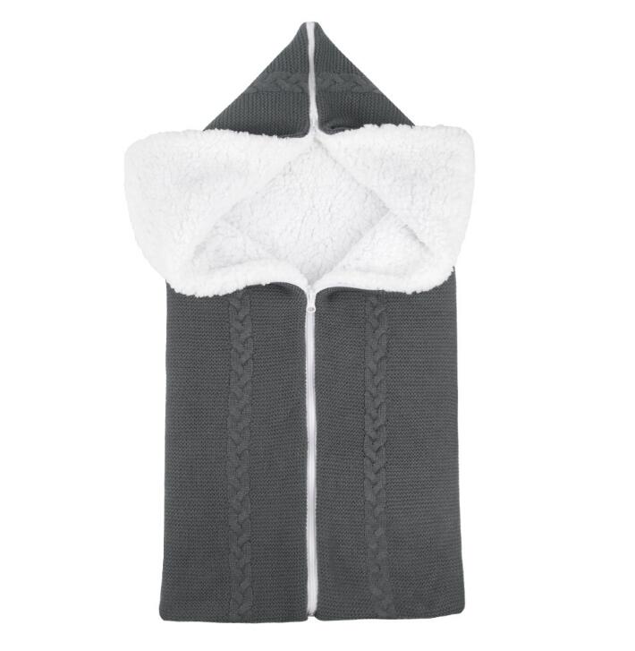 Baby Sleeping Bag Newborn Winter Warm Infant Button Knit Swaddle Wrap Swaddling Stroller  Toddler Blanket Envelope Sleepsacks - Korvel