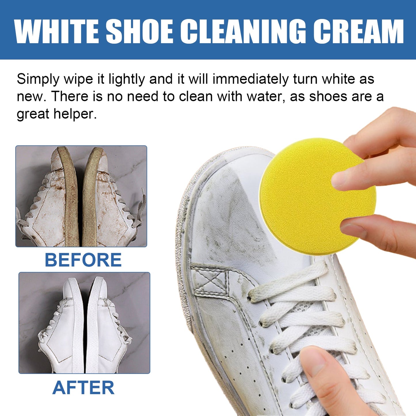 Little White Shoes Cleaning Cream, Little White Shoes Clean Stains Shoes Edge Yellow Free Wash Whitening Cleaning Cream - Korvel