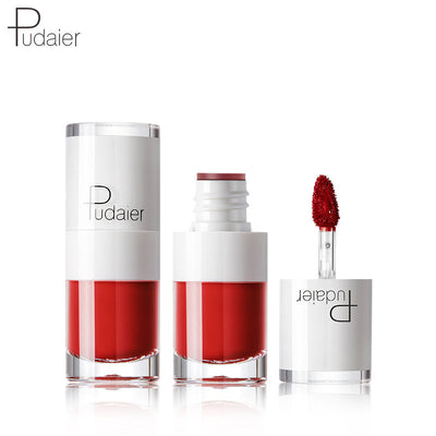 Pudaier Lipstick Small White Bottle Matte Lip Gloss Color Development Moisturizing Not Smudged Waterproof Non-Stick Cup Lip Glaze - Korvel