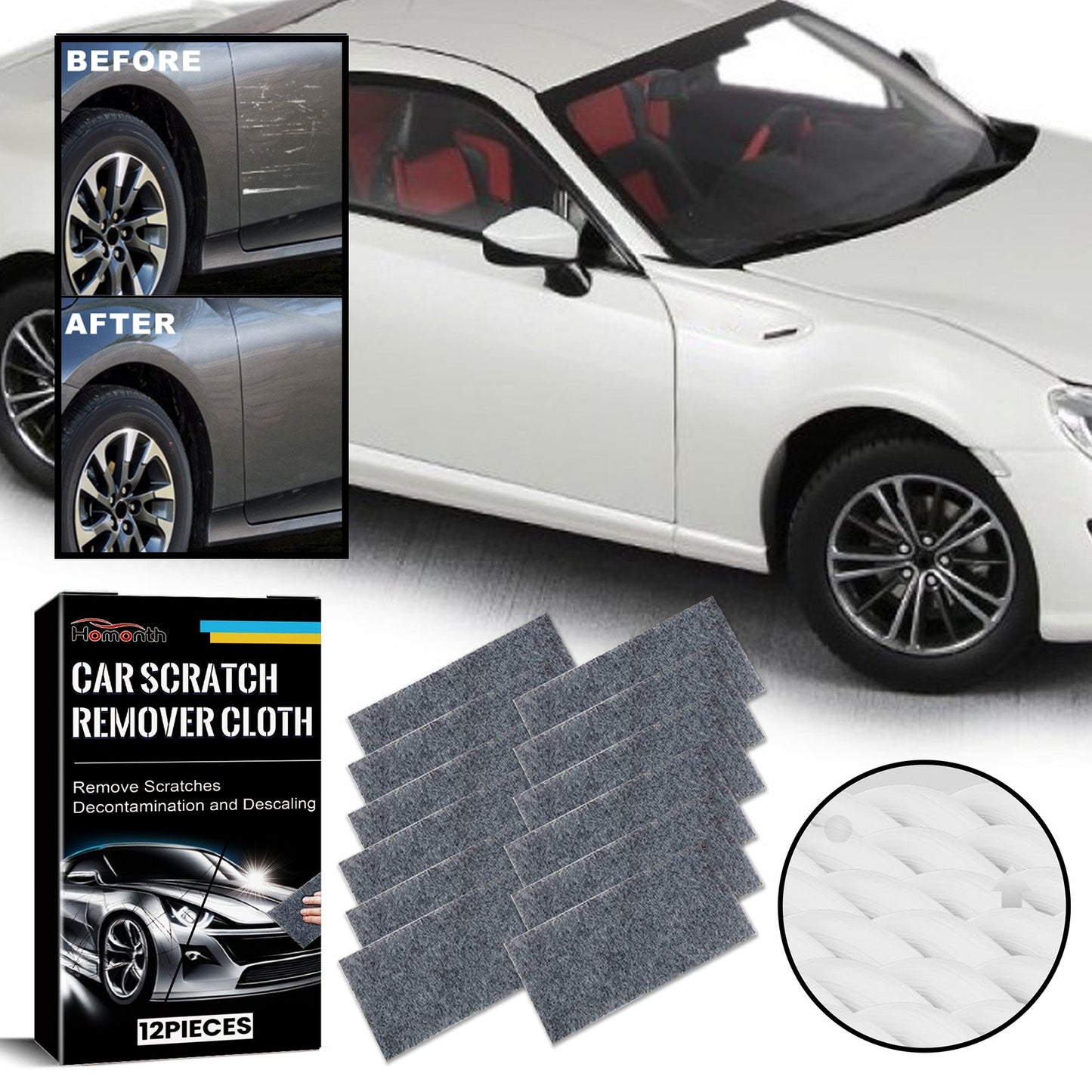 Chiffon en microfibre premium pour enlever les rayures de voiture