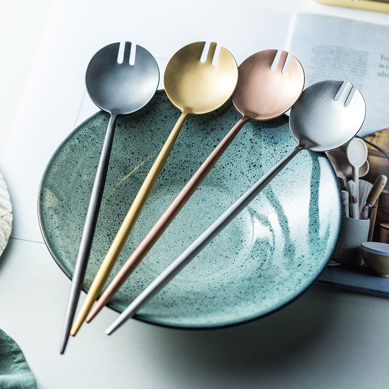 Premium 304 Stainless Steel Salad Spoon & Fork Set