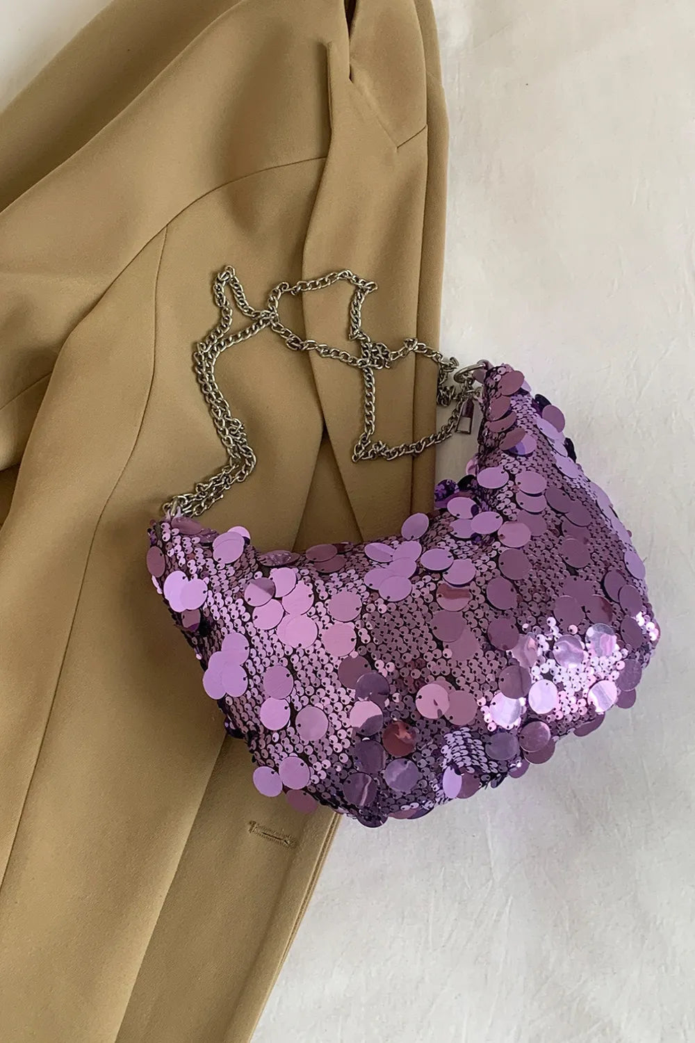Sequin Chain Crossbody Bag - Korvel
