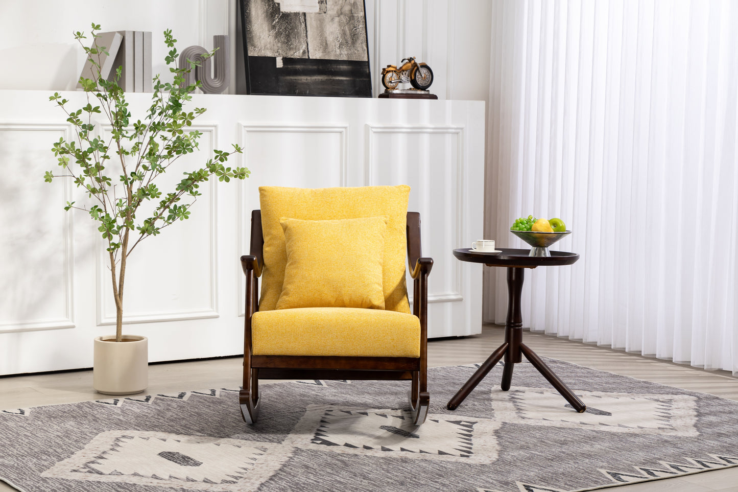 Mid Century Modern Upholstered Glider Arm Chair