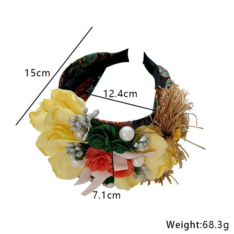Fashionable and versatile handmade fabric flower headbands - Korvel