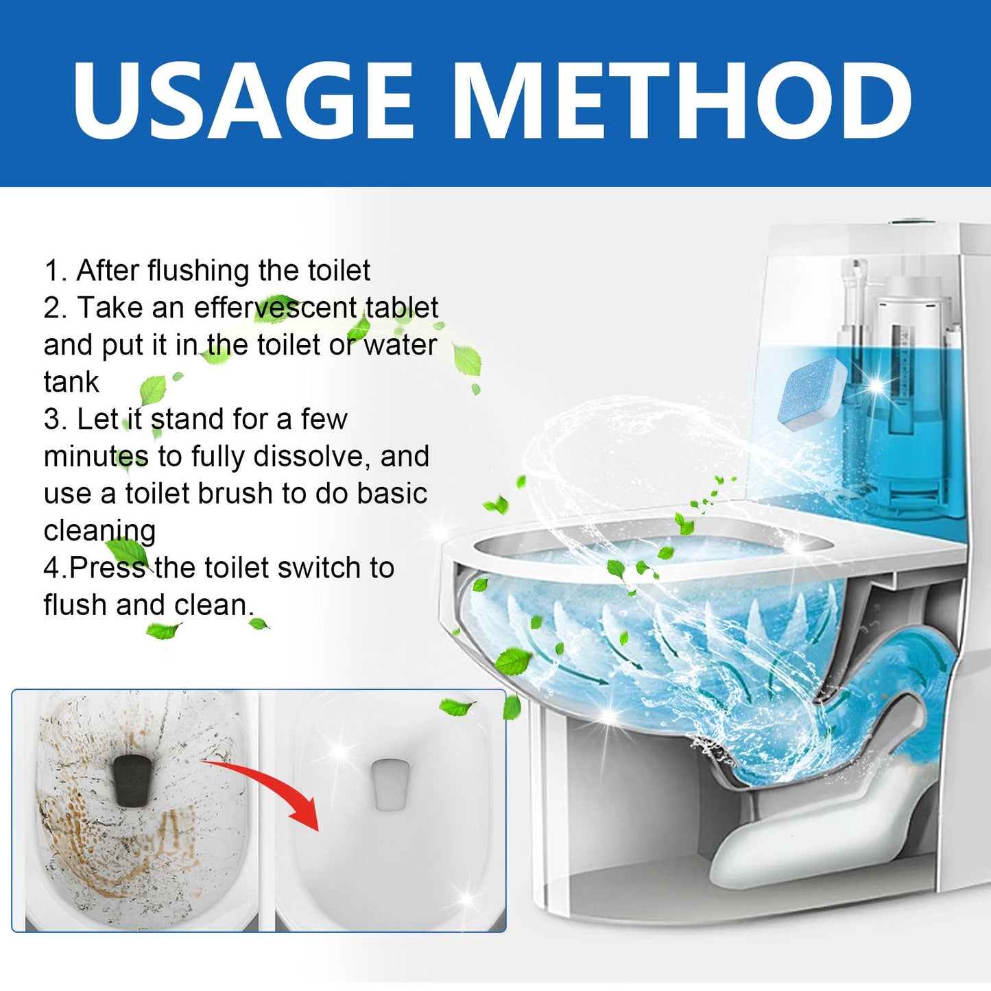 Effervescent Toilet Cleaning Tablets